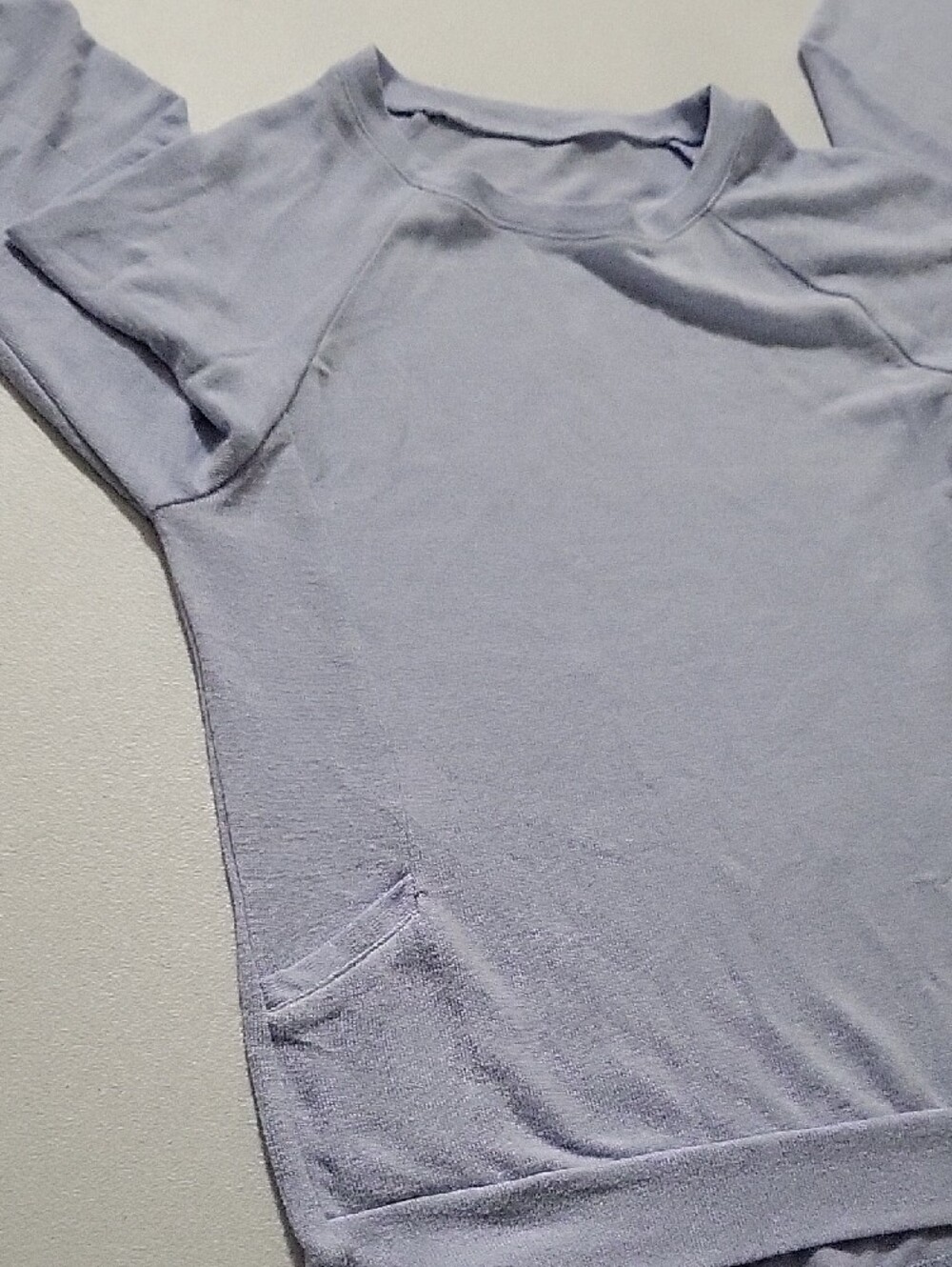 Light Lavender Long-Sleeve Women's Top with Pockets - Picture 2 of 5